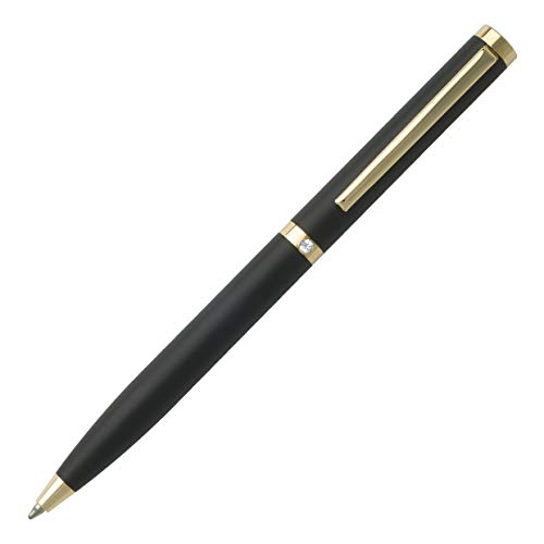 Nina Ricci Kugelschreiber „Strass" Black | Schreibstift mit schwarzen Mattlack mit Kristall-Stein | Blaue Mine | Geschenk-Etui von Nina Ricci