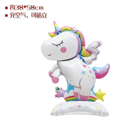 Nine San Stehend Einhorn Luftballons Unicorn Folienballon Einhörner Helium Ballon Einhornballon Babyshower Geburtstag Einhornparty Party Deko von Nine san