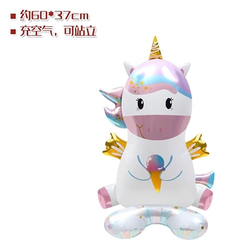 Nine San Stehend Einhorn Luftballons Unicorn Folienballon Einhörner Helium Ballon Einhornballon Babyshower Party Geburtstag Einhornparty Deko von Nine san