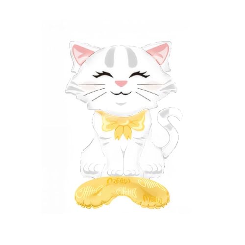 Nine San Stehend Katzen Luftballons Katze Folienballon Cat Helium Ballon Katzenballon Babyshower Party Geburtstag Deko von Nine san