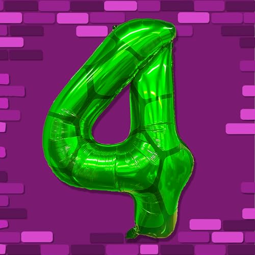 XXL Schildkröte Zahl 4 Luftballon Schildkröten Groß Nummer 4 Folienballons Grün Zahlen Turtle Party Geburtstags Deko 100cm XXL Schildkröte Zahl 4 Luftballon Schildkröten Groß Nummer 4 Folienballons Grün Zahlen Turtle Party Geburtstags Deko 100cm von Nine san
