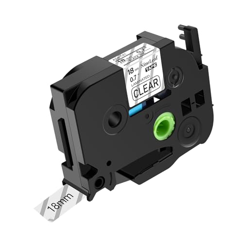 NineLeaf 1 Packung Ersatz für Brother P-Touch TZe-141 TZe141 TZ141 AZe 18mm 0.7'' 8m Laminiertes Schwarz auf Transparent Schriftband Bänder für Ptouch PT-D600 D600VP E500VP E550W Beschriftungsgerät von NineLeaf