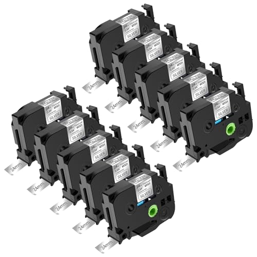 NineLeaf 10 x Ersatz für Brother P-Touch TZe-951 TZ-951 TZe951 TZ951 AZe 24mm 0.94'' Bänder Laminiertes Schwarz auf Silber Schriftband Kassette für Ptouch PT-2400 2410 2430PC Beschriftungsgerät NineLeaf 10 x Ersatz für Brother P-Touch TZe-951 TZ-951 TZe951 TZ951 AZe 24mm 0.94'' Bänder Laminiertes Schwarz auf Silber Schriftband Kassette für Ptouch PT-2400 2410 2430PC Beschriftungsgerät von NineLeaf