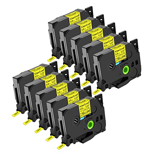 NineLeaf 10 x Kompatibel für Brother HSe-611 HSe611 HS-611 HSe Schrumpfschlauch Schriftband 5.8mm Schwarz auf Gelb Etikettenband für Kabel in Ptouch PT-E300 E500 E550W E800W P900 H500 P950NW P750WVP NineLeaf 10 x Kompatibel für Brother HSe-611 HSe611 HS-611 HSe Schrumpfschlauch Schriftband 5.8mm Schwarz auf Gelb Etikettenband für Kabel in Ptouch PT-E300 E500 E550W E800W P900 H500 P950NW P750WVP von NineLeaf