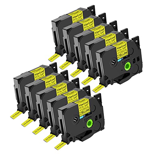 NineLeaf 10 x Kompatibel für Brother P-touch HSe-631 HSe631 HS-631 HS631 HSe Schriftband 11,6mm x 1.5m Schwarz auf Gelb Schrumpfschlauch für Drähte Kabel in Ptouch PT-1280VP 1290 1300 Etikettenband NineLeaf 10 x Kompatibel für Brother P-touch HSe-631 HSe631 HS-631 HS631 HSe Schriftband 11,6mm x 1.5m Schwarz auf Gelb Schrumpfschlauch für Drähte Kabel in Ptouch PT-1280VP 1290 1300 Etikettenband von NineLeaf