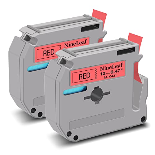NineLeaf 2 Packung Ersatz für Brother P-Touch M-K431s M-K431 MK431 M-431 M431 12mm 0.47'' Bänder nicht laminiertes schwarz auf Rot Schriftband für Ptouch PT-45M 55BM 80SCCP Beschriftungsgerät NineLeaf 2 Packung Ersatz für Brother P-Touch M-K431s M-K431 MK431 M-431 M431 12mm 0.47'' Bänder nicht laminiertes schwarz auf Rot Schriftband für Ptouch PT-45M 55BM 80SCCP Beschriftungsgerät von NineLeaf