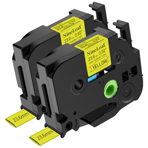 NineLeaf 2 x Kompatibel für Brother P-touch Schrumpfschlauch HSe-651 HSe651 HS-651 HS651 HSe Schriftband 23.6mm x 1.5m Schwarz auf Gelb Etikettenband für P-touch PT-D600 P700 P710BT NineLeaf 2 x Kompatibel für Brother P-touch Schrumpfschlauch HSe-651 HSe651 HS-651 HS651 HSe Schriftband 23.6mm x 1.5m Schwarz auf Gelb Etikettenband für P-touch PT-D600 P700 P710BT von NineLeaf