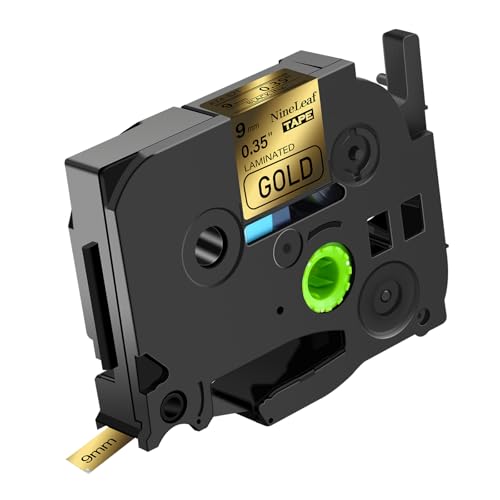 NineLeaf 20 x Ersatz für Brother P-Touch TZe-821 TZ-821 TZe821 TZ821 AZe 9mm 0,35'' Bänder Laminiertes Schwarz auf Gold Schriftband Kassette für Ptouch PT-1280TG 1280VP Beschriftungsgerät von NineLeaf
