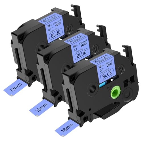 NineLeaf 3 Packung Ersatz für Brother P-Touch TZe-541 TZe541 TZ541 AZe 18mm 0.7'' 8m Laminiertes Schwarz auf Blau Schriftband Bänder für Ptouch PT-1830 1830C 1830SC 1830VP 1880 Beschriftungsgerät NineLeaf 3 Packung Ersatz für Brother P-Touch TZe-541 TZe541 TZ541 AZe 18mm 0.7'' 8m Laminiertes Schwarz auf Blau Schriftband Bänder für Ptouch PT-1830 1830C 1830SC 1830VP 1880 Beschriftungsgerät von NineLeaf