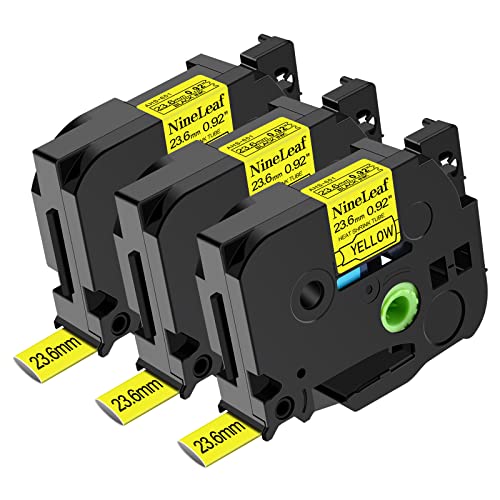 NineLeaf 3 x Kompatibel für Brother P-touch HSe-651 HSe651 HS-651 HS651 HSe Schriftband 23,6mm x 1.5m Schwarz auf Gelb Heißschrumpfschlauch für Drähte Kabel in Ptouch PT-1600 1650 2200 Etikettenband NineLeaf 3 x Kompatibel für Brother P-touch HSe-651 HSe651 HS-651 HS651 HSe Schriftband 23,6mm x 1.5m Schwarz auf Gelb Heißschrumpfschlauch für Drähte Kabel in Ptouch PT-1600 1650 2200 Etikettenband von NineLeaf