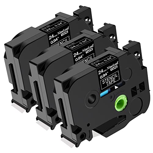 NineLeaf 3 x Kompatibel für Brother P-touch STE151 STE-151 ST-151 Schablone 24mm 0.94'' Schwarz auf Transparent Mobile Lösungen Etikettenband für Ptouch PT-2470 2500PC 2600 2610 Beschriftungsgerät NineLeaf 3 x Kompatibel für Brother P-touch STE151 STE-151 ST-151 Schablone 24mm 0.94'' Schwarz auf Transparent Mobile Lösungen Etikettenband für Ptouch PT-2470 2500PC 2600 2610 Beschriftungsgerät von NineLeaf