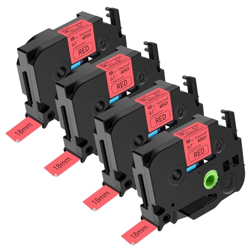 NineLeaf 4 Packung Ersatz für Brother P-Touch TZe-441 TZe441 TZ441 AZe 18mm 0.7'' 8m Laminiertes Schwarz auf Rot Schriftband Bänder für Ptouch PT-1830 1830C 1830SC 1830VP 1880 Beschriftungsgerät NineLeaf 4 Packung Ersatz für Brother P-Touch TZe-441 TZe441 TZ441 AZe 18mm 0.7'' 8m Laminiertes Schwarz auf Rot Schriftband Bänder für Ptouch PT-1830 1830C 1830SC 1830VP 1880 Beschriftungsgerät von NineLeaf