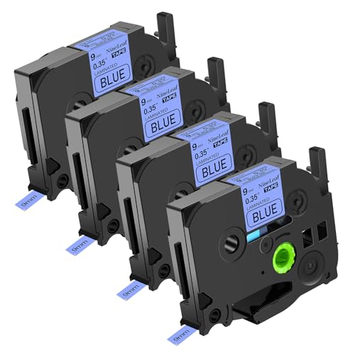 NineLeaf 4 Packung Ersatz für Brother P-Touch TZe-521 TZe521 TZ521 AZe 9mm 0.35'' Bänder Laminiertes Schwarz auf Blau Schriftband für Ptouch PT-D200 D450 D400VP D400 E300 E100 Beschriftungsgerät NineLeaf 4 Packung Ersatz für Brother P-Touch TZe-521 TZe521 TZ521 AZe 9mm 0.35'' Bänder Laminiertes Schwarz auf Blau Schriftband für Ptouch PT-D200 D450 D400VP D400 E300 E100 Beschriftungsgerät von NineLeaf