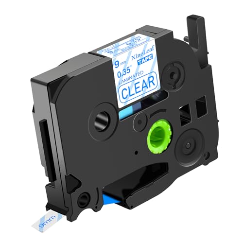 NineLeaf 40 x Ersatz für Brother P-Touch TZe-123 TZ-123 TZe123 TZ123 AZe 9mm 0.35'' Bänder Laminiertes Blau auf Klar Schriftband Kassette für Ptouch PT-1280TG 1280VP Beschriftungsgerät von NineLeaf