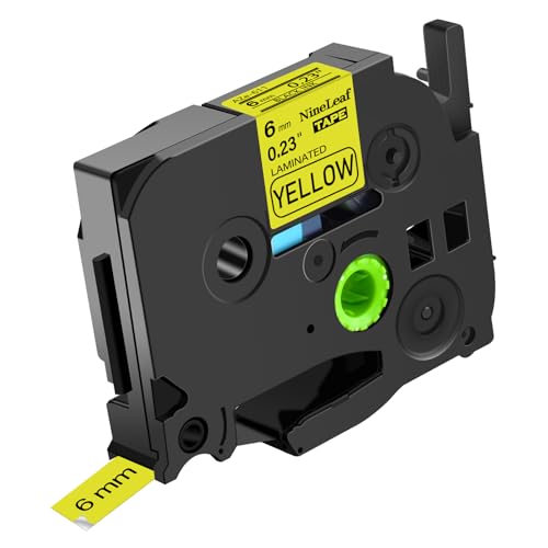 NineLeaf 40 x Ersatz für Brother P-Touch TZe-611 TZ-611 TZe611 TZ611 AZe 6mm 0.23'' Bänder Laminiertes Schwarz auf Gelb Schriftband Kassette für Ptouch PT-1280TG 1280VP Beschriftungsgerät von NineLeaf