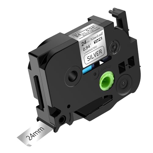 NineLeaf 40 x Ersatz für Brother P-Touch TZe-951 TZ-951 TZe951 TZ951 AZe 24mm 0.94'' Bänder Laminiertes Schwarz auf Silber Schriftband Kassette für Ptouch PT-2400 2410 2430PC Beschriftungsgerät von NineLeaf