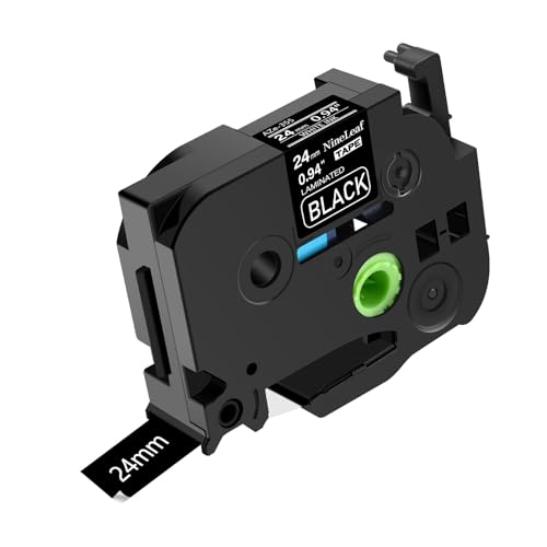 NineLeaf 40 x Kompatibel für Brother P-touch TZe-355 TZe355 TZ-355 TZ355 AZe-355 TZE Schriftband 24mm 0.94'' Weiß auf Schwarz Laminiert Etikettenband für Ptouch PT-P750W 2300 P900W Beschriftungsgerät von NineLeaf