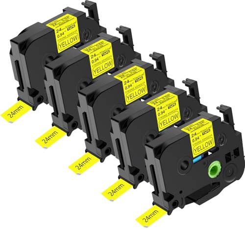 NineLeaf 5 Packung Ersatz für Brother P-Touch TZe-S651 TZeS651 TZS651 AZe 24mm 0.94'' Extra-Stark Klebend Laminiert Schwarz auf Gelb Etikettenband für Ptouch PT-D200BT D200DA Beschriftungsgerät NineLeaf 5 Packung Ersatz für Brother P-Touch TZe-S651 TZeS651 TZS651 AZe 24mm 0.94'' Extra-Stark Klebend Laminiert Schwarz auf Gelb Etikettenband für Ptouch PT-D200BT D200DA Beschriftungsgerät von NineLeaf