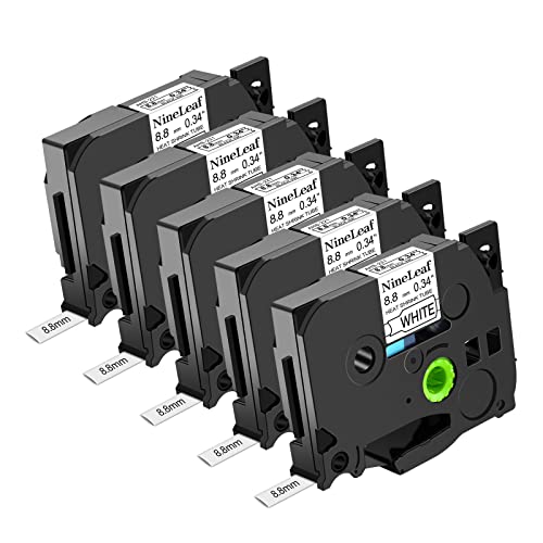 NineLeaf 5 x Kompatibel für Brother P-touch HSe-221 HSe221 HS-221 HS221 HSe Schriftband 8,8mm x 1.5m Schwarz auf Weiß Heißschrumpfschlauch für Drähte Kabel in Ptouch PT-1650 1700 1750 Etikettenband NineLeaf 5 x Kompatibel für Brother P-touch HSe-221 HSe221 HS-221 HS221 HSe Schriftband 8,8mm x 1.5m Schwarz auf Weiß Heißschrumpfschlauch für Drähte Kabel in Ptouch PT-1650 1700 1750 Etikettenband von NineLeaf