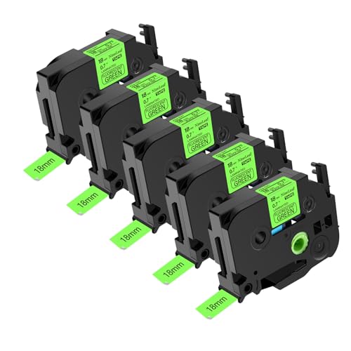 NineLeaf 5 x Kompatibel für Brother P-touch TZe-D41 TZeD41 TZ-D41 TZD41 AZe-D41 18mm 0.7'' Schwarz auf Fluoreszierend Grün Laminiert Etikettenband für Ptouch PT-1880 1880C 1880SC Beschriftungsgerät NineLeaf 5 x Kompatibel für Brother P-touch TZe-D41 TZeD41 TZ-D41 TZD41 AZe-D41 18mm 0.7'' Schwarz auf Fluoreszierend Grün Laminiert Etikettenband für Ptouch PT-1880 1880C 1880SC Beschriftungsgerät von NineLeaf
