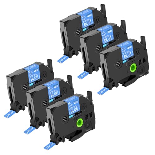 NineLeaf 6 Packung Ersatz für Brother P-Touch TZe-535 TZe535 TZ535 AZe 12mm 0.47'' Laminiertes Weiß auf Blau Schriftband Bänder für Ptouch PT-1830 1830C 1830SC 1830VP Beschriftungsgerät NineLeaf 6 Packung Ersatz für Brother P-Touch TZe-535 TZe535 TZ535 AZe 12mm 0.47'' Laminiertes Weiß auf Blau Schriftband Bänder für Ptouch PT-1830 1830C 1830SC 1830VP Beschriftungsgerät von NineLeaf