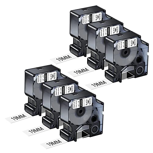NineLeaf 6 Packung Ersatz für Dymo 18484 A18484 19mm x 5.5m Bänder Schwarz auf Weiß Polyester Permanentes Industrie-Schriftband für Rhino 4200 5200 5000 6000 ILP 3M PL150 PL200 Beschriftungsgerät NineLeaf 6 Packung Ersatz für Dymo 18484 A18484 19mm x 5.5m Bänder Schwarz auf Weiß Polyester Permanentes Industrie-Schriftband für Rhino 4200 5200 5000 6000 ILP 3M PL150 PL200 Beschriftungsgerät von NineLeaf