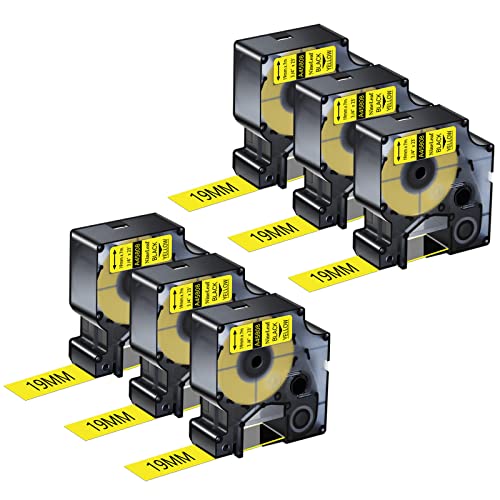 NineLeaf 6 Packung Ersatz für Dymo D1 45808 S0720880 A45808 19mm x 7m 0.7'' Bänder Schwarz auf Gelb Schriftband für LabelManager 160 210D 220P 120P 150 LabelPoint 100 150 200 250 Beschriftungsgerät NineLeaf 6 Packung Ersatz für Dymo D1 45808 S0720880 A45808 19mm x 7m 0.7'' Bänder Schwarz auf Gelb Schriftband für LabelManager 160 210D 220P 120P 150 LabelPoint 100 150 200 250 Beschriftungsgerät von NineLeaf