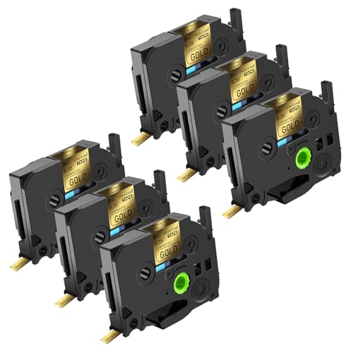 NineLeaf 6 x Ersatz für Brother P-Touch TZe-821 TZ-821 TZe821 TZ821 AZe 9mm 0,35'' Bänder Laminiertes Schwarz auf Gold Schriftband Kassette für Ptouch PT-1280TG 1280VP Beschriftungsgerät NineLeaf 6 x Ersatz für Brother P-Touch TZe-821 TZ-821 TZe821 TZ821 AZe 9mm 0,35'' Bänder Laminiertes Schwarz auf Gold Schriftband Kassette für Ptouch PT-1280TG 1280VP Beschriftungsgerät von NineLeaf