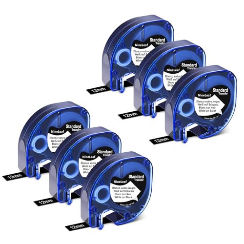 NineLeaf 6x Kompatibel mit Dymo Letratag Etikettenband 913318 A913318 12mm x 4m 0.47'' 1/2 Zoll Weiß auf Schwarz Ersatz für Dymo Kunststoff-Etikettenband für LT-100H 100T 110T QX50 2000 Label Maker NineLeaf 6x Kompatibel mit Dymo Letratag Etikettenband 913318 A913318 12mm x 4m 0.47'' 1/2 Zoll Weiß auf Schwarz Ersatz für Dymo Kunststoff-Etikettenband für LT-100H 100T 110T QX50 2000 Label Maker von NineLeaf
