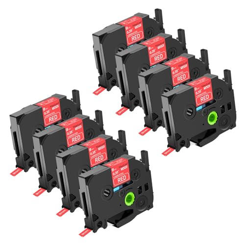 NineLeaf 8 Packung Ersatz für Brother P-Touch TZe-425 TZe425 TZ425 AZe 9mm 0.35'' Laminiertes Weiß auf Rot Schriftband Bänder für Ptouch PT-1830 1830C 1830SC 1830VP Beschriftungsgerät NineLeaf 8 Packung Ersatz für Brother P-Touch TZe-425 TZe425 TZ425 AZe 9mm 0.35'' Laminiertes Weiß auf Rot Schriftband Bänder für Ptouch PT-1830 1830C 1830SC 1830VP Beschriftungsgerät von NineLeaf