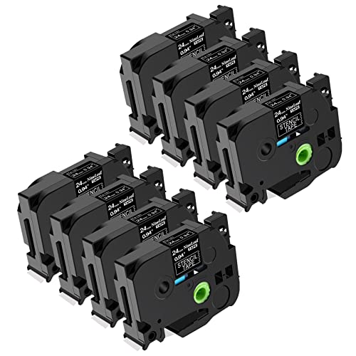 NineLeaf 8 x Kompatibel für Brother P-touch STE151 STE-151 ST-151 Schablone 24mm 0.94'' Schwarz auf Transparent Mobile Lösungen Etikettenband für Ptouch PT-9600 9700PC 9800PCN Beschriftungsgerät NineLeaf 8 x Kompatibel für Brother P-touch STE151 STE-151 ST-151 Schablone 24mm 0.94'' Schwarz auf Transparent Mobile Lösungen Etikettenband für Ptouch PT-9600 9700PC 9800PCN Beschriftungsgerät von NineLeaf