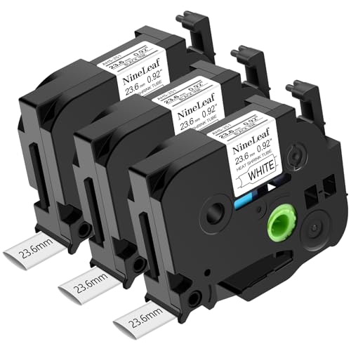 NineLeaf 3 x Kompatibel mit Brother P-touch HSe-251 HSe251 HS251 HS-251 Klebeband Schwarz auf Weiß Schrumpfschläuche Etikettenband für PT-D600 P700 P710BT Etikettenmacher 23,6 mm (0,92 Zoll) x 1,5 m NineLeaf 3 x Kompatibel mit Brother P-touch HSe-251 HSe251 HS251 HS-251 Klebeband Schwarz auf Weiß Schrumpfschläuche Etikettenband für PT-D600 P700 P710BT Etikettenmacher 23,6 mm (0,92 Zoll) x 1,5 m von NineLeaf