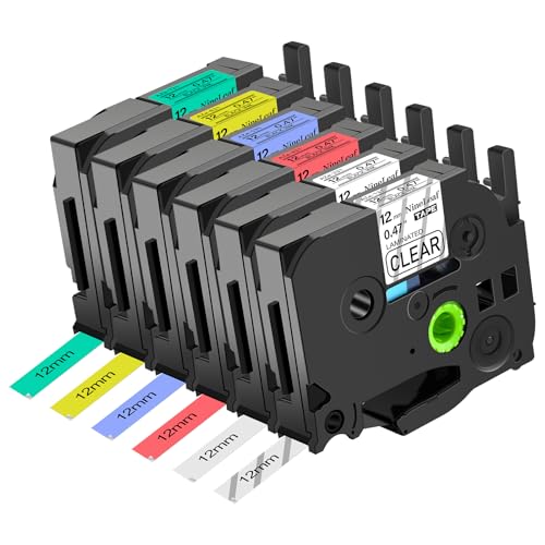 NineLeaf 6er-Pack 12mm Kompatible für Brother P-Touch Bänder TZE 12mm 0.47 TZe-131 TZe-231 TZe-431 TZe-531 TZe-631 TZe-731 AZE Mehrere Farben Schriftband für H105 H107B H100LB H108 D210 D400 1000 1280 NineLeaf 6er-Pack 12mm Kompatible für Brother P-Touch Bänder TZE 12mm 0.47 TZe-131 TZe-231 TZe-431 TZe-531 TZe-631 TZe-731 AZE Mehrere Farben Schriftband für H105 H107B H100LB H108 D210 D400 1000 1280 von NineLeaf