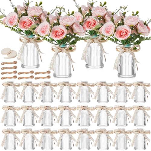 Ninehaoou Kleine Glasvasen mit Juteseilen und Spitzenband, kleine Blumenvasen für Tische für Tisch, Zuhause, Bauernhaus, Küche, Esszimmer, Tafelaufsätze, Dekorationen, Hochzeit, Party, Empfang, 30 Ninehaoou Kleine Glasvasen mit Juteseilen und Spitzenband, kleine Blumenvasen für Tische für Tisch, Zuhause, Bauernhaus, Küche, Esszimmer, Tafelaufsätze, Dekorationen, Hochzeit, Party, Empfang, 30 von Ninehaoou