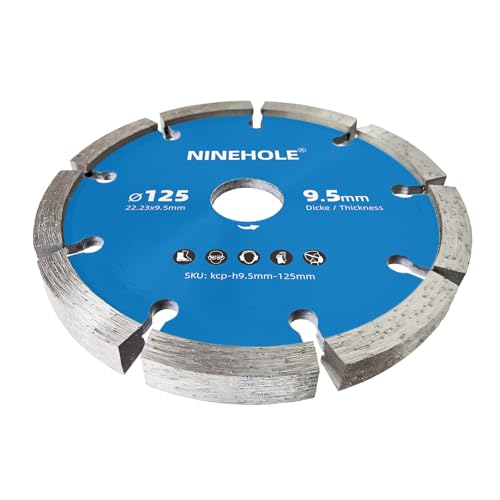 Ninehole Diamant Frässcheibe für Beton Mörtel Mauerwerk und Putz, Durchmesser 125mm, Dicke 9.5mm Diamant Mörtelfugenfräser Frässcheiber Fugenfräser Ninehole Diamant Frässcheibe für Beton Mörtel Mauerwerk und Putz, Durchmesser 125mm, Dicke 9.5mm Diamant Mörtelfugenfräser Frässcheiber Fugenfräser von Ninehole