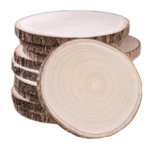 10 Stück natürliche Paulownia-Holzscheiben, 30,5 - 33 cm, für Tafelaufsätze, Tischdekorationen, unlackiertes rundes Holz zum Basteln, von Ninekong