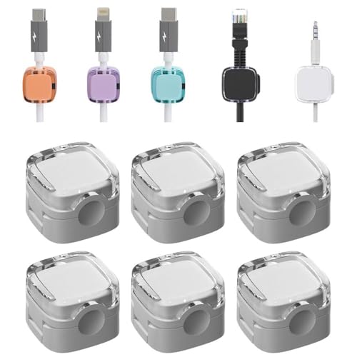 6 Stück Ladekabel Magnetische Kabel Organizer Lagerung Halter, Neue Magnetische Kabel Clips, Kabel Organizer Selbstklebend für Schreibtisch, Kabelhalter Selbstklebend (Weiß) von Ninesun