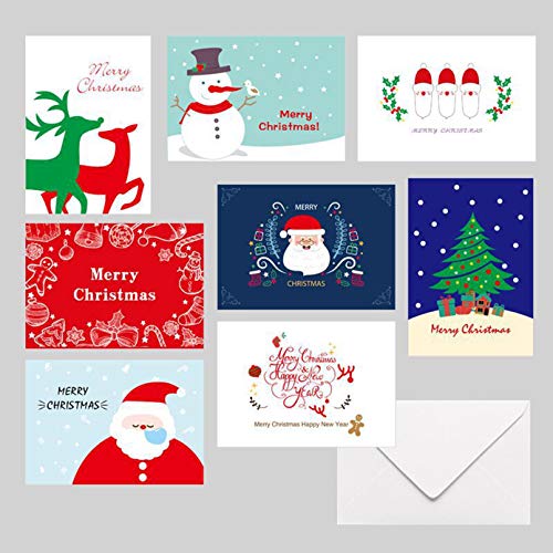 Eastor Weihnachtskarten mit Umschlägen und Aufkleber (24er Set), Klappkarten Grußkarten Blanko, Weihnachtspostkarten für Weihnachtsgrüße an Familie, Freunde, Kunden , Frohe Weihnachten von Ninevi