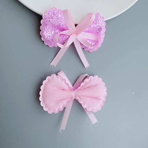 NingPower 10 Stück Schleifen Aus Band, Süßer Schleife für Basteln, Nähen, Herstellen Von Haarspangen, Bekleidungszubehör, Rosa von NingPower