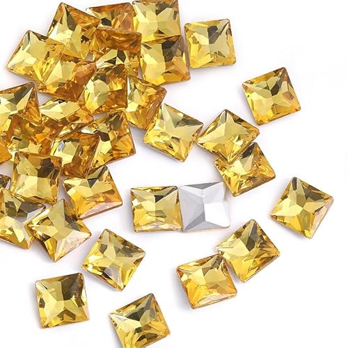 NingPower 100 Stück Quadratische Glas Strasssteine Künstlicher Kristall Edelsteine mit Spitzer Unterseite, Geeignet für Kunsthandwerk Projekte, Aufnähen, Goldgelb, 12mm NingPower 100 Stück Quadratische Glas Strasssteine Künstlicher Kristall Edelsteine mit Spitzer Unterseite, Geeignet für Kunsthandwerk Projekte, Aufnähen, Goldgelb, 12mm von NingPower