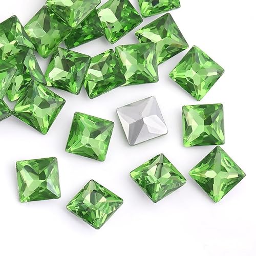 NingPower 100 Stück Quadratische Glas Strasssteine Künstlicher Kristall Edelsteine mit Spitzer Unterseite, Geeignet für Kunsthandwerk Projekte, Aufnähen, Grün, 12mm NingPower 100 Stück Quadratische Glas Strasssteine Künstlicher Kristall Edelsteine mit Spitzer Unterseite, Geeignet für Kunsthandwerk Projekte, Aufnähen, Grün, 12mm von NingPower
