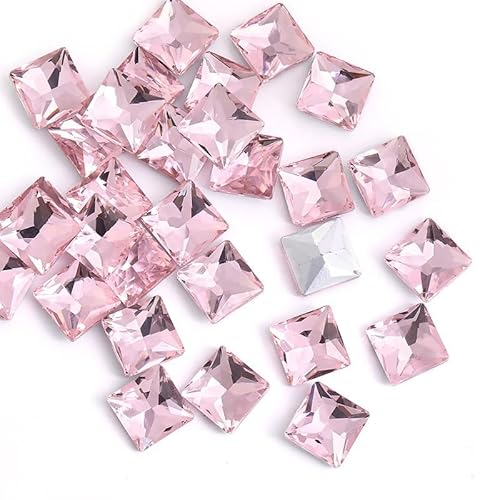 NingPower 100 Stück Quadratische Glas Strasssteine Künstlicher Kristall Edelsteine mit Spitzer Unterseite, Geeignet für Kunsthandwerk Projekte, Aufnähen, Rosa, 10mm NingPower 100 Stück Quadratische Glas Strasssteine Künstlicher Kristall Edelsteine mit Spitzer Unterseite, Geeignet für Kunsthandwerk Projekte, Aufnähen, Rosa, 10mm von NingPower