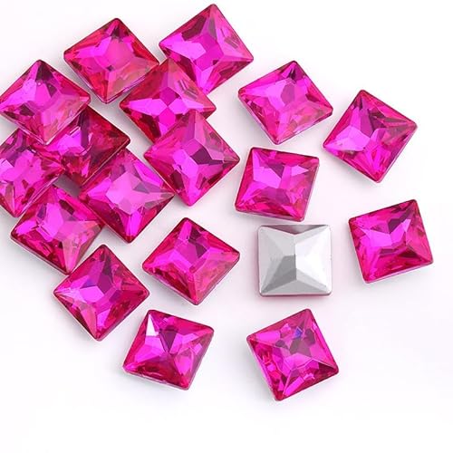 NingPower 100 Stück Quadratische Glas Strasssteine Künstlicher Kristall Edelsteine mit Spitzer Unterseite, Geeignet für Kunsthandwerk Projekte, Aufnähen, Rosenrot, 12mm NingPower 100 Stück Quadratische Glas Strasssteine Künstlicher Kristall Edelsteine mit Spitzer Unterseite, Geeignet für Kunsthandwerk Projekte, Aufnähen, Rosenrot, 12mm von NingPower