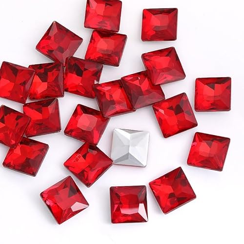 NingPower 100 Stück Quadratische Glas Strasssteine Künstlicher Kristall Edelsteine mit Spitzer Unterseite, Geeignet für Kunsthandwerk Projekte, Aufnähen, Rot, 12mm NingPower 100 Stück Quadratische Glas Strasssteine Künstlicher Kristall Edelsteine mit Spitzer Unterseite, Geeignet für Kunsthandwerk Projekte, Aufnähen, Rot, 12mm von NingPower