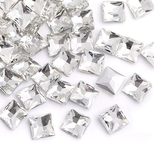 NingPower 100 Stück Quadratische Glas Strasssteine Künstlicher Kristall Edelsteine mit Spitzer Unterseite, Geeignet für Kunsthandwerk Projekte, Aufnähen, Weiß, 12mm NingPower 100 Stück Quadratische Glas Strasssteine Künstlicher Kristall Edelsteine mit Spitzer Unterseite, Geeignet für Kunsthandwerk Projekte, Aufnähen, Weiß, 12mm von NingPower