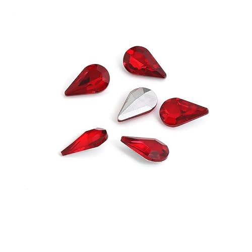 NingPower 100 Stück Strasssteine In Tropfenform, Künstlicher Kristall mit Spitzer Unterseite, Geeignet für Kunsthandwerk Projekte, Aufnähen, Rot, 8mm × 13mm NingPower 100 Stück Strasssteine In Tropfenform, Künstlicher Kristall mit Spitzer Unterseite, Geeignet für Kunsthandwerk Projekte, Aufnähen, Rot, 8mm × 13mm von NingPower