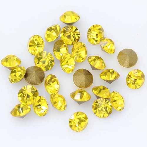 NingPower 1430 Stück 5,5mm Runde Glas Strasssteine Spitze Unterseite Künstlicher Kristall Edelsteine, Geeignet für Kunsthandwerk Projekte, Aufnähen, Gelb NingPower 1430 Stück 5,5mm Runde Glas Strasssteine Spitze Unterseite Künstlicher Kristall Edelsteine, Geeignet für Kunsthandwerk Projekte, Aufnähen, Gelb von NingPower