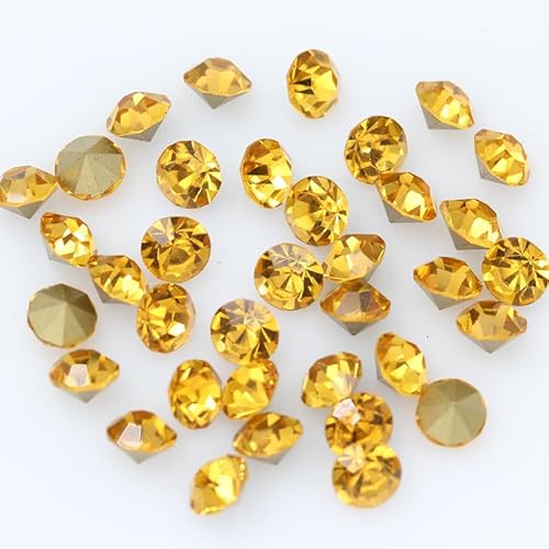 NingPower 1430 Stück 5,5mm Runde Glas Strasssteine Spitze Unterseite Künstlicher Kristall Edelsteine, Geeignet für Kunsthandwerk Projekte, Aufnähen, Goldgelb NingPower 1430 Stück 5,5mm Runde Glas Strasssteine Spitze Unterseite Künstlicher Kristall Edelsteine, Geeignet für Kunsthandwerk Projekte, Aufnähen, Goldgelb von NingPower