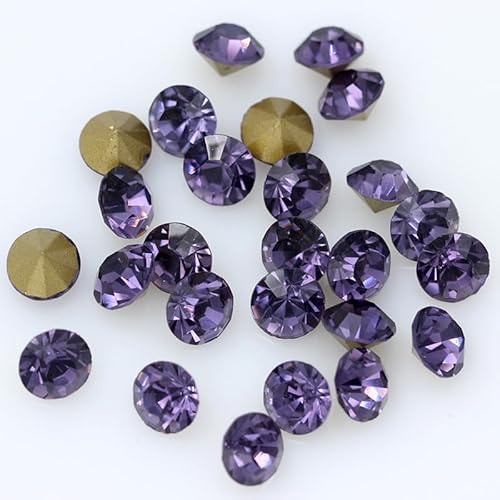 NingPower 1430 Stück 5mm Runde Glas Strasssteine Künstlicher Kristall Edelsteine mit Spitzer Unterseite, Geeignet für Kunsthandwerk Projekte, Aufnähen, Dunkelviolett NingPower 1430 Stück 5mm Runde Glas Strasssteine Künstlicher Kristall Edelsteine mit Spitzer Unterseite, Geeignet für Kunsthandwerk Projekte, Aufnähen, Dunkelviolett von NingPower