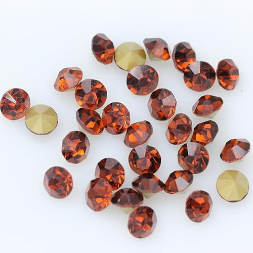 NingPower 1430 Stück 5mm Runde Glas Strasssteine Künstlicher Kristall Edelsteine mit Spitzer Unterseite, Geeignet für Kunsthandwerk Projekte, Aufnähen von NingPower